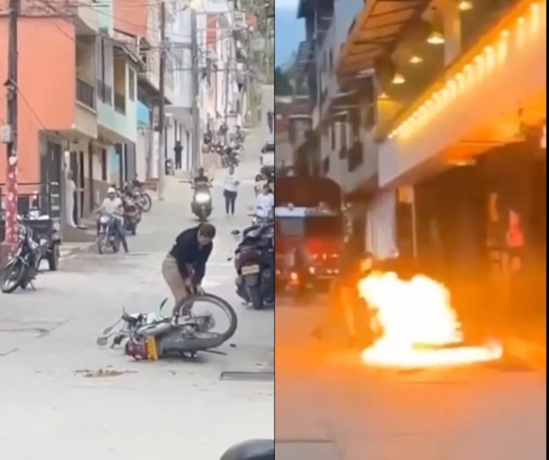 mujer quema moto por infidelidad