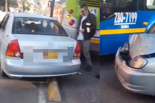 “Está borracho”: Estrelló su carro contra un TransMilenio y huyó por el carril de la cicloruta