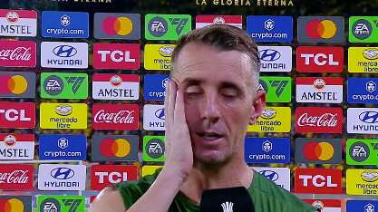 Damián Díaz después de empatar contra Talleres