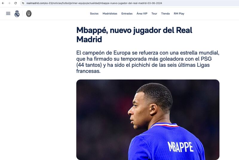 Comunicado Mbappé