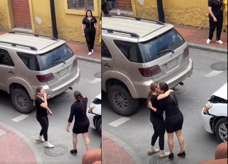 Conductoras en Loja resuelven accidente con respeto y abrazos