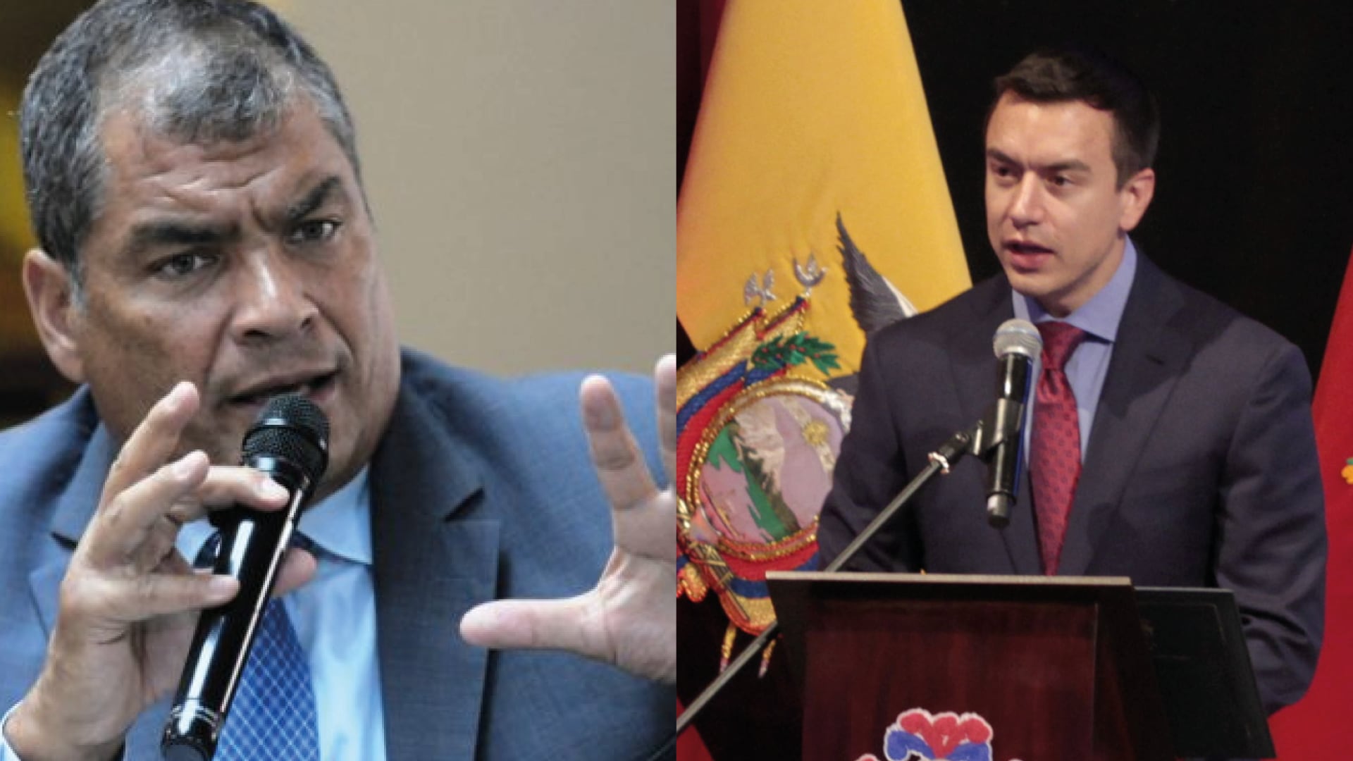 Rafael Correa y el presidente Daniel Noboa