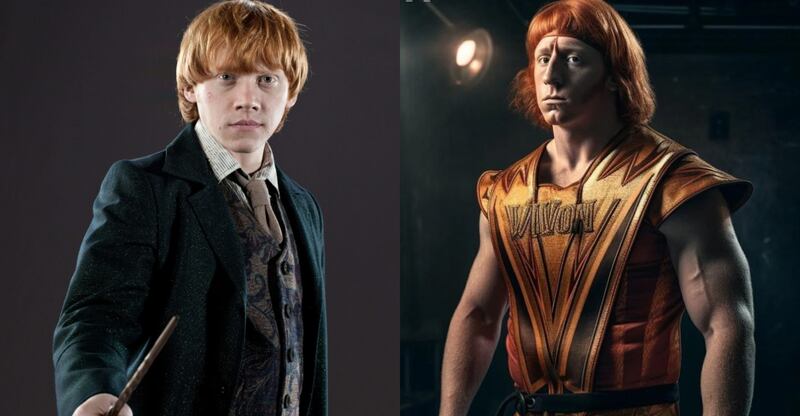 Así se ve Ron Weasley si fuese un luchador de Estado Unidos