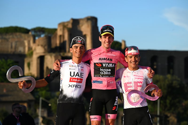 Podio del Giro de Italia 2025.