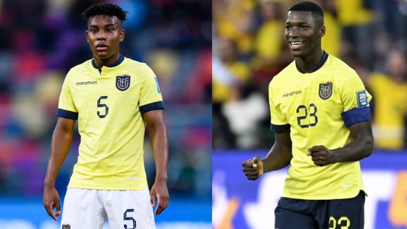 ÓScar Zambrano y Moisés Caicedo con La Tri.