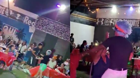 Un hombre cegado por los celos intentó apuñalar a un payaso que realizaba un baile a su esposa en una fiesta