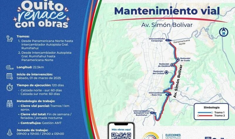 Mantenimiento de la avenida Simón Bolívar por 120