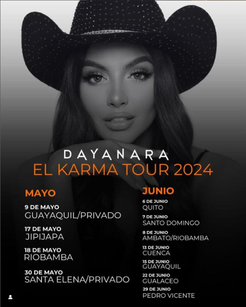 Dayanara, conciertos en Ecuador