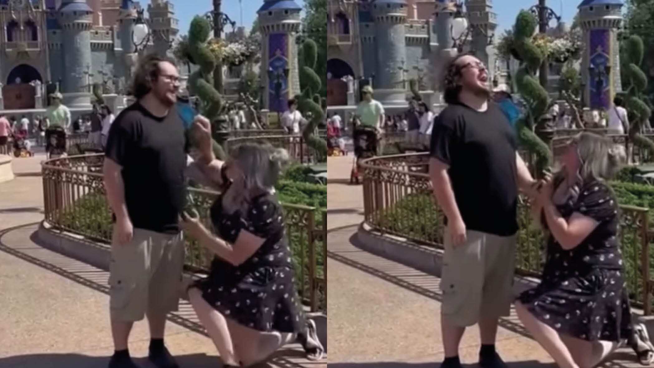 Esta pareja decidió declararse en Disneyland
