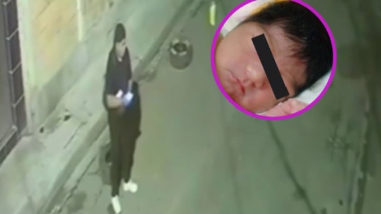 VIDEO: joven abandona a su bebé recién nacida en una llanta a mitad de la calle