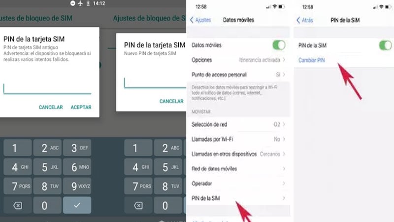 foto cambiar pin sim