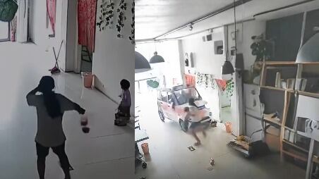 Impactante video muestra cómo una niña de 11 años en China salvó heroicamente a su hermana menor de ser atropellada