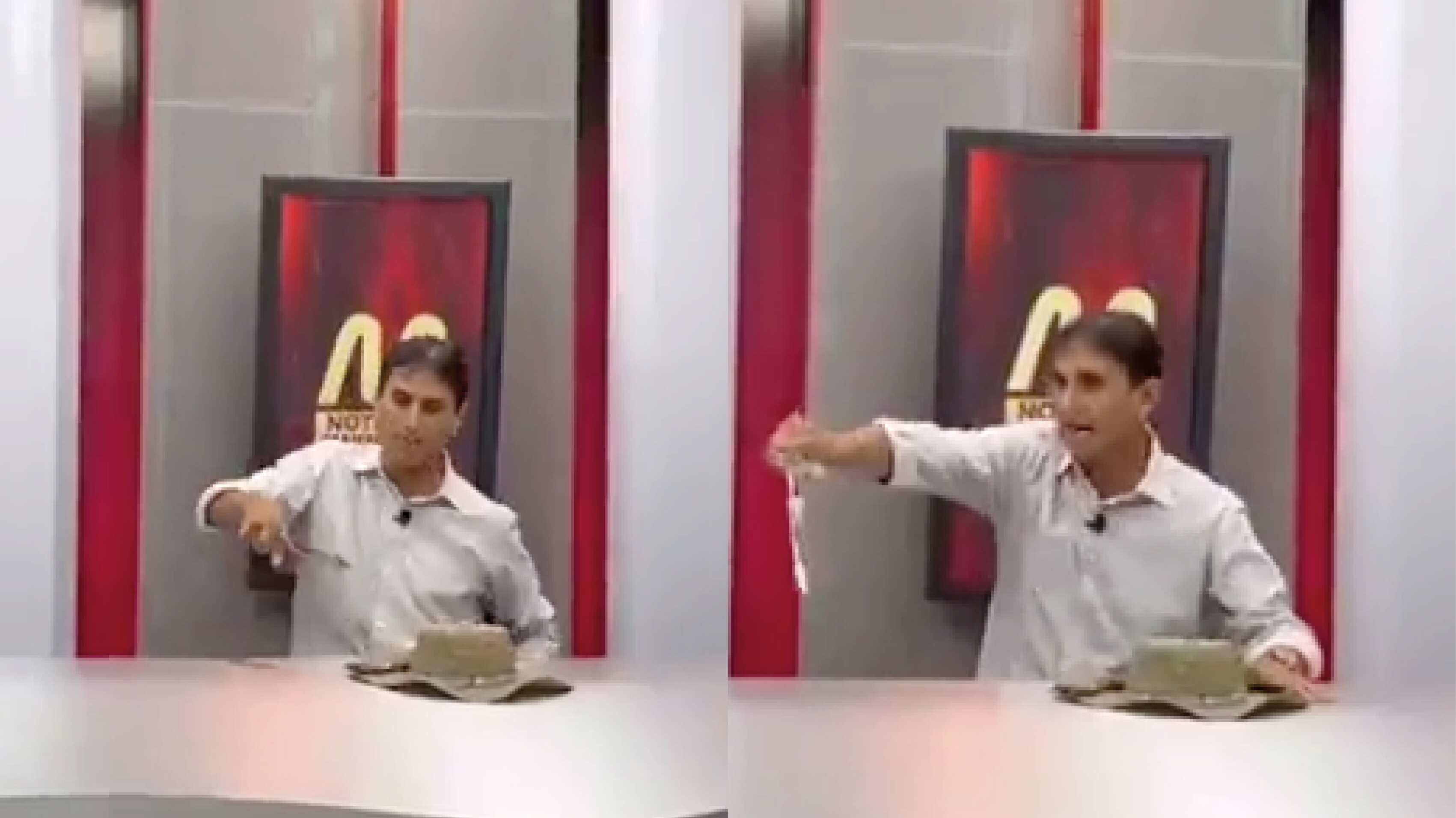 Candidato a prefecto usó un cuchillo en una entrevista televisada