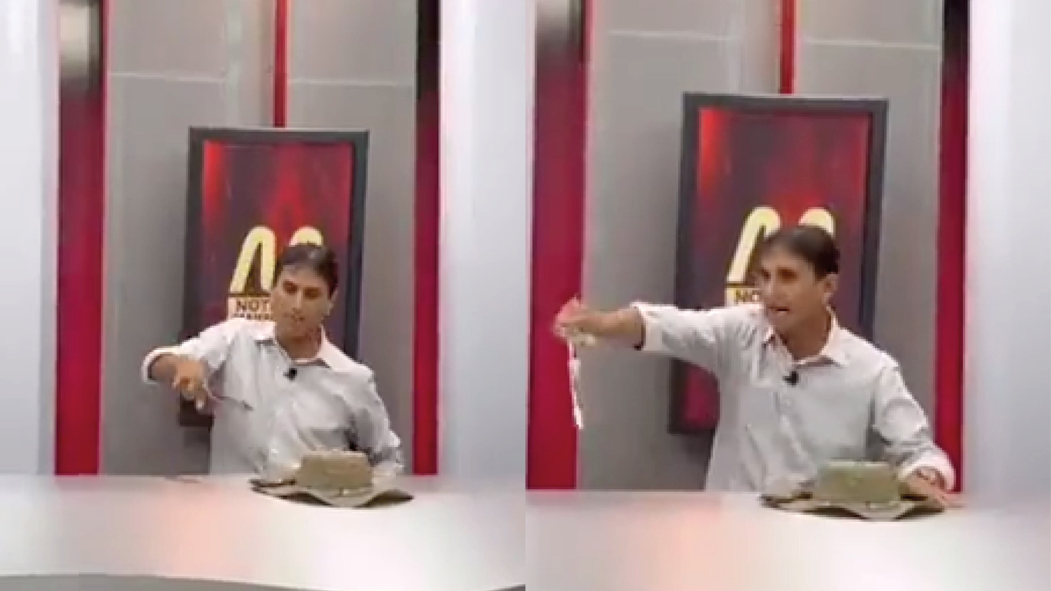 Candidato a prefecto usó un cuchillo en una entrevista televisada