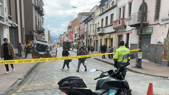 Cierres viales durante la Marcha por el Agua en Cuenca este martes 16 de septiembre.