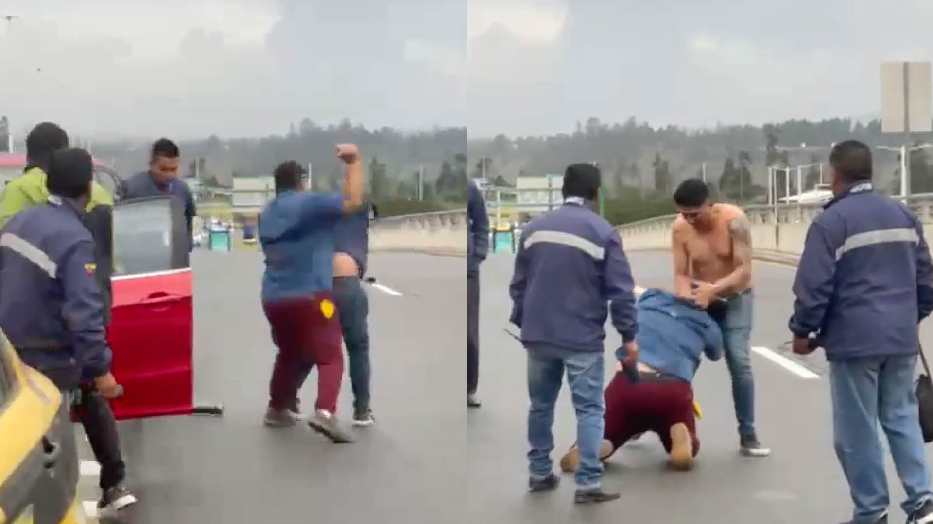 Quito: riña entre un taxista formal y un conductor de aplicación se dio en exteriores del Aeropuerto Mariscal Sucre