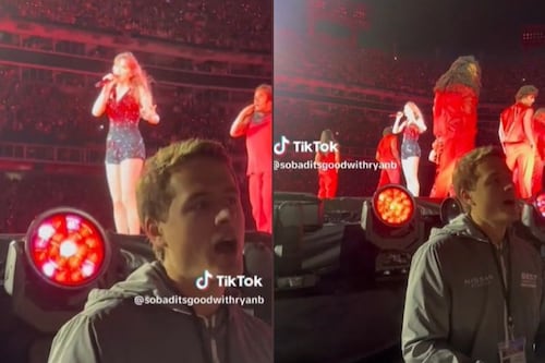 Fan de Taylor Swift se hace viral al asistir a show como guardia de seguridad: Se había quedado sin entradas