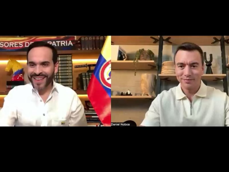 A dos días de las elecciones en Colombia, el presidente Noboa anuncia acuerdo con Abelardo de la Espriella y elimina tasa a productos colombianos