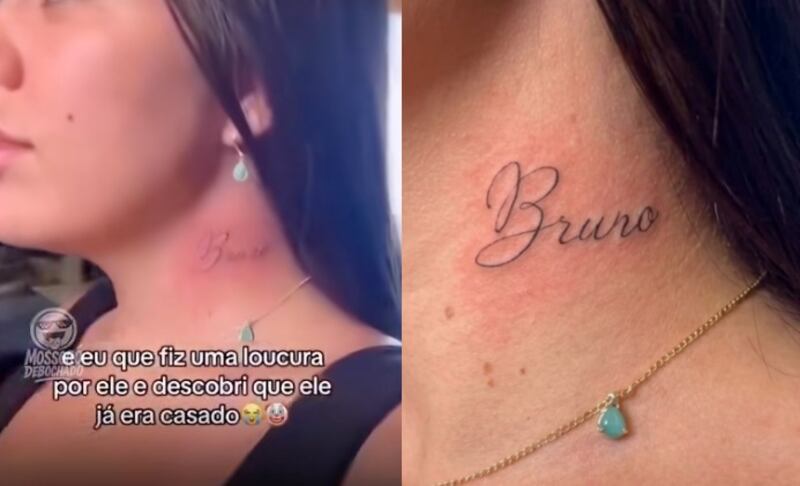 mujer se tatuó nombre novio y descubrió que estaba casado
