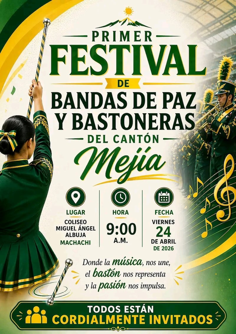 Machachi acoge el Festival de Bandas de Paz y Bastoneras con participación de instituciones educativas