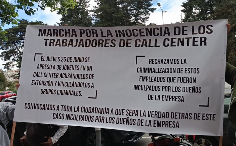 Caso call center extorsivo en Quito: familiares de procesados dicen que fueron “inculpados por dueños de la empresa”