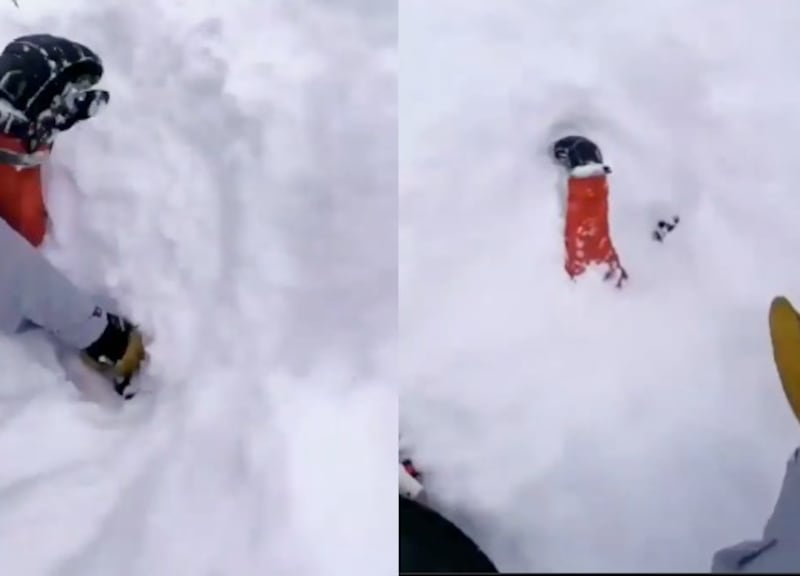 esquiador sepultado en los Alpes Suizos, Engelberg.