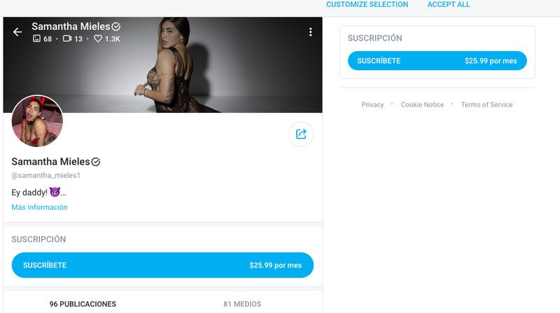 Lo que cobra en el OnlyFans Samantha Mieles tras ser expulsada del reality Enamorándonos USA