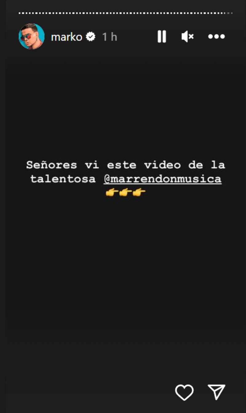 Capturas de historia de Instagram de Marko Música