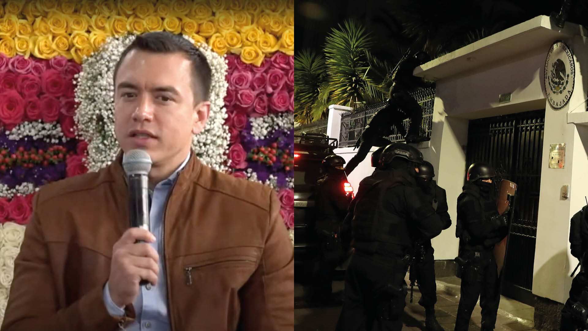 Presidente Daniel Noboa, durante un evento en la florícola Utopía Farms/Embajada de México en Ecuador