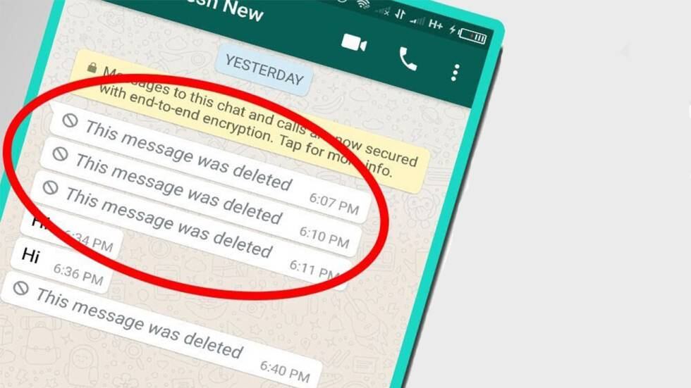 WhatsApp y la nueva opción de mensaje eliminado.