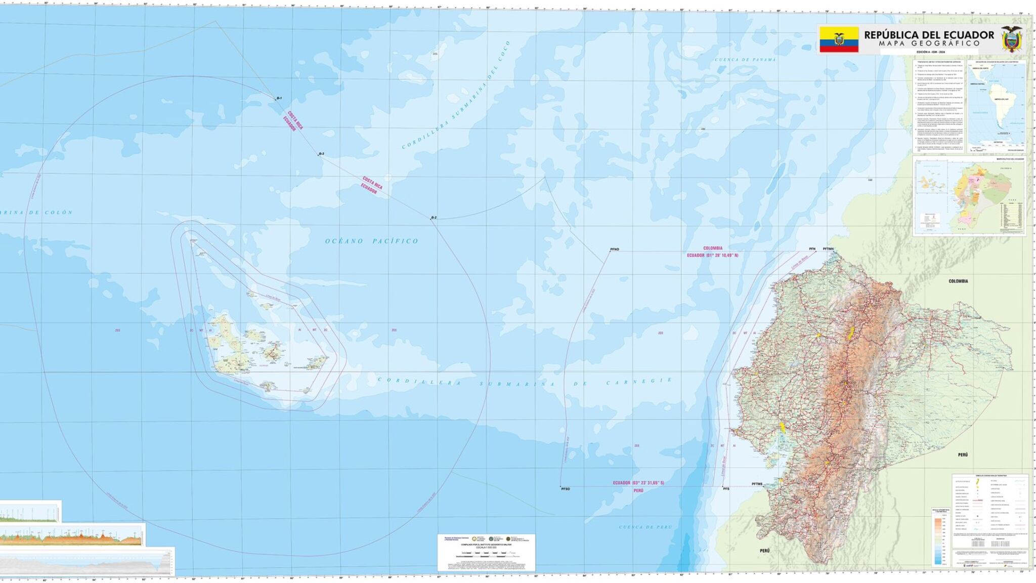Nuevos mapas oficiales de Ecuador: geográfico y físico