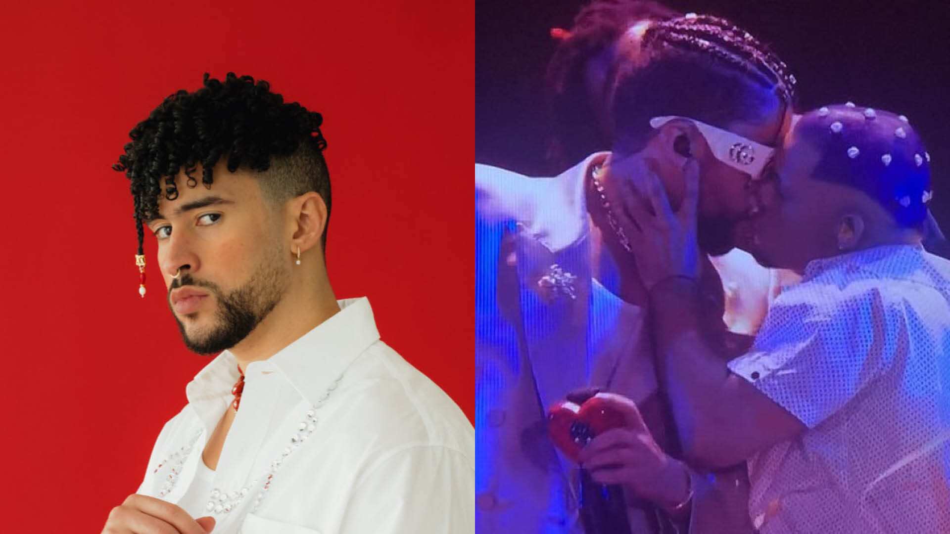 Bad Bunny enciende la polémica al besar a un bailarín en los premios VMAS