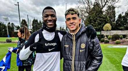Moisés Caicedo y Kendry Páez en el Chelsea