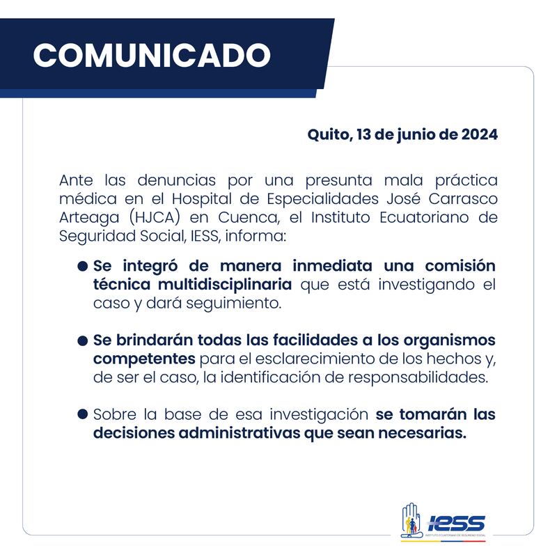 Se investiga operación de la pierna equivocada en hospital del IESS