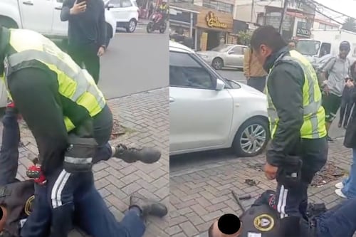 AMT se pronuncia tras agresión: guardia de seguridad golpeó a agente de tránsito en Quito