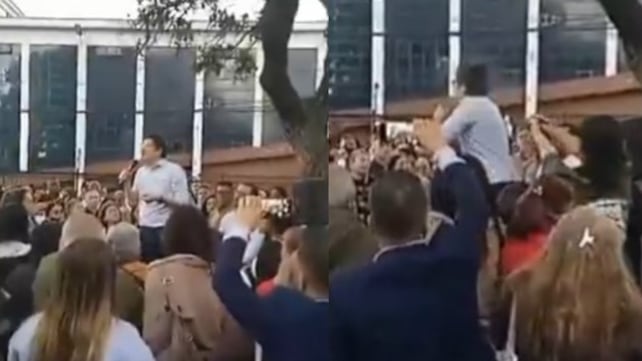 Foto del video nuevo muestra cómo el sicario se acerca a Miguel Uribe segundos antes del atentado en Bogotá.