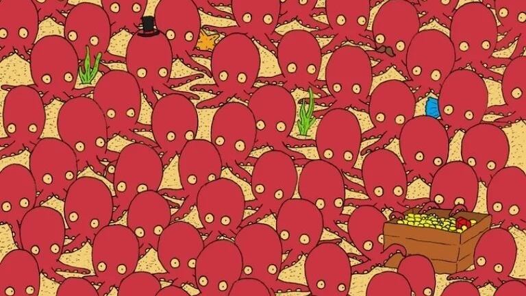 Encuentra el pez oculto.