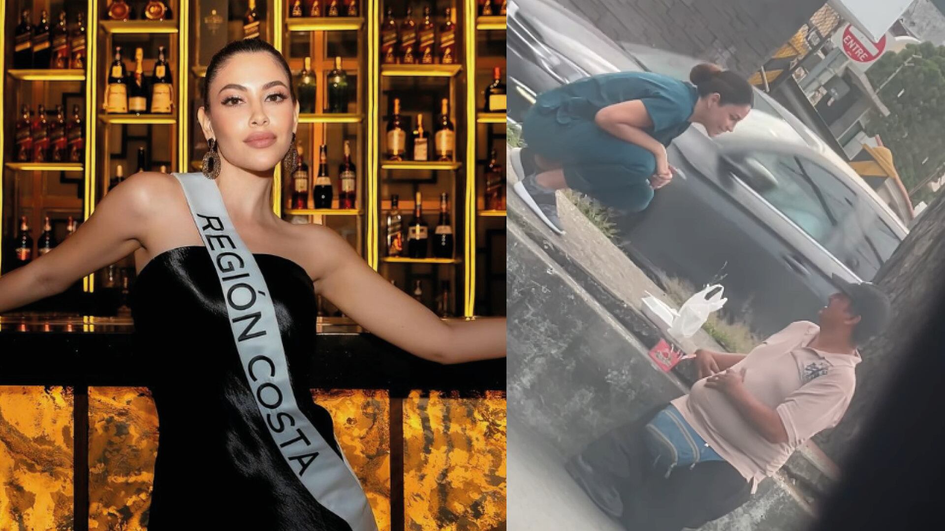 Candidata a Miss Universo Ecuador se volvió viral al brindar un almuerzo a una persona en situación de calle
