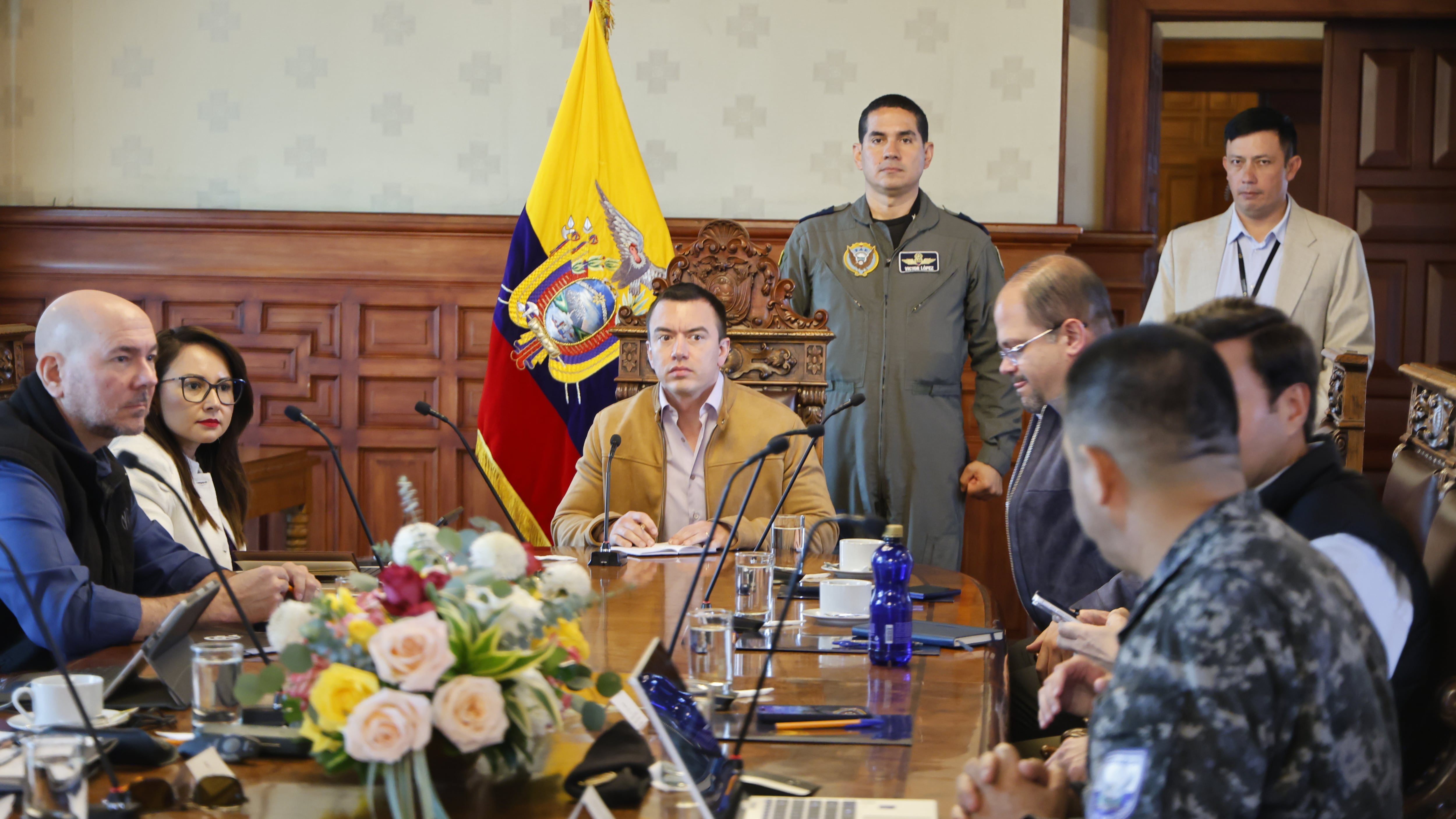 Presidente Daniel Noboa encabezó reunión del Bloque de Seguridad en el Palacio de Carondelet