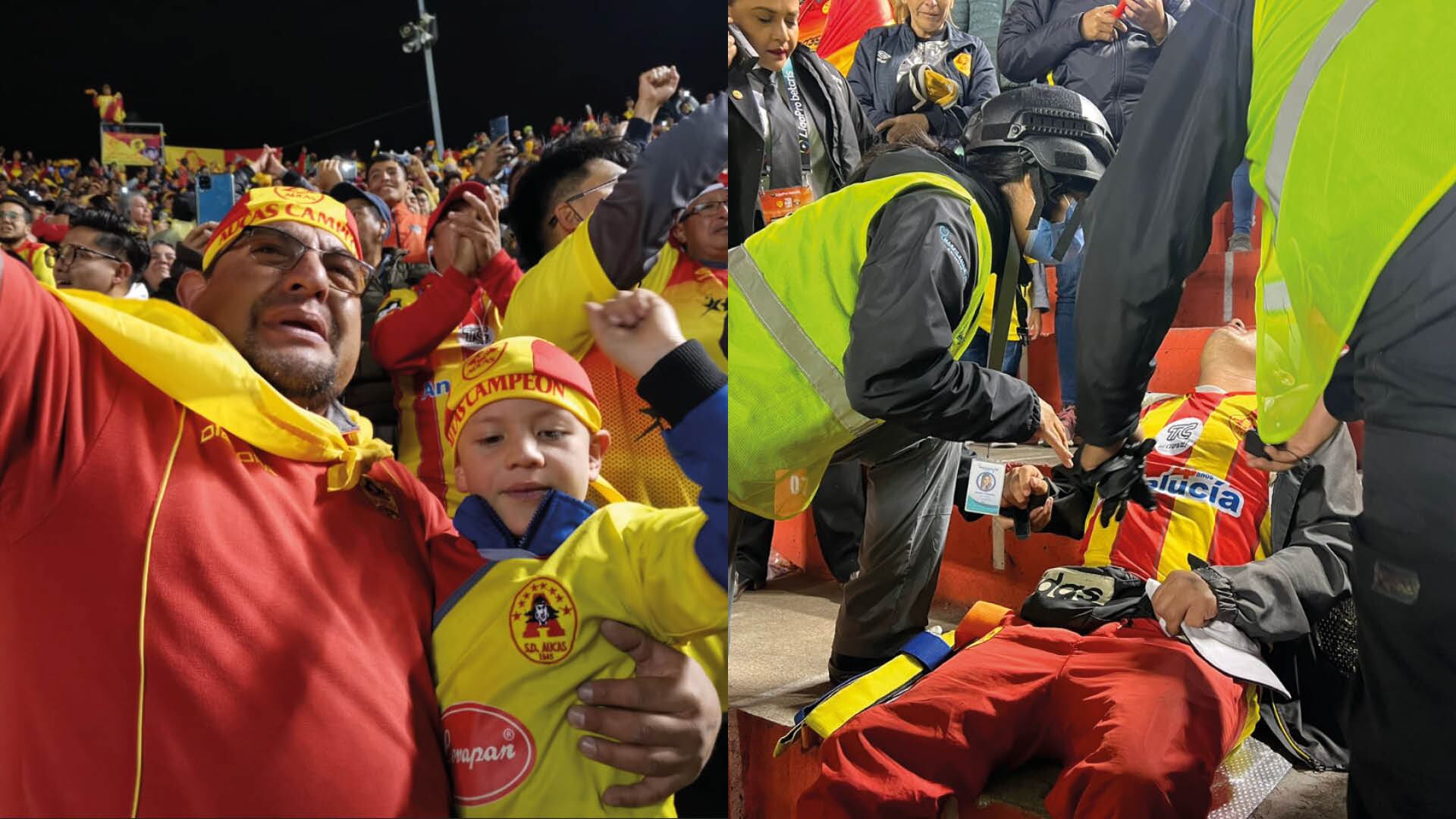 Llantos, alegría, desmayos y la explosión de alegría de los hinchas de Aucas al ver a su equipo campeón de la Liga Pro