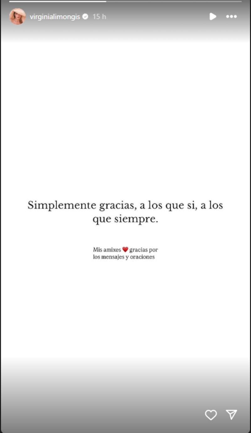 Virginia Limongi y su ruptura - Fuente: @virginialimongis