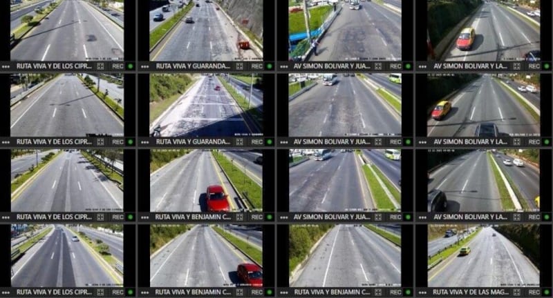 Cámaras de videovigilancia en la AV. Simón Bolívar y Ruta Viva - Fuente: Quito Informa
