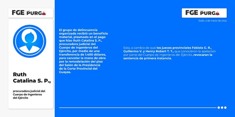 Ruth Catalina S. P., procuradora judicial del Cuerpo de Ingenieros del Ejército.