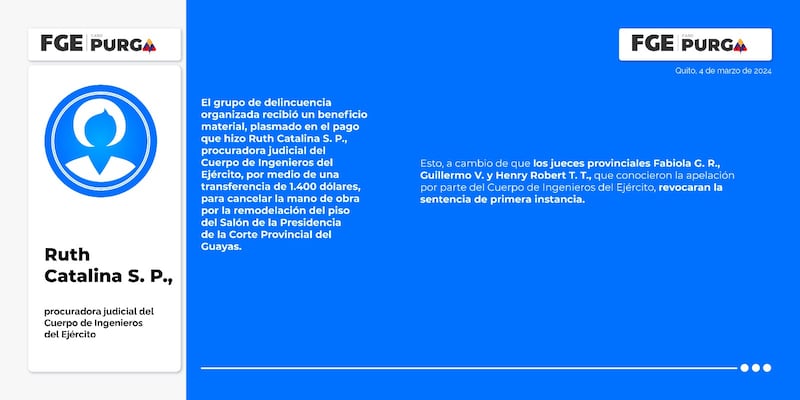 Ruth Catalina S. P., procuradora judicial del Cuerpo de Ingenieros del Ejército.