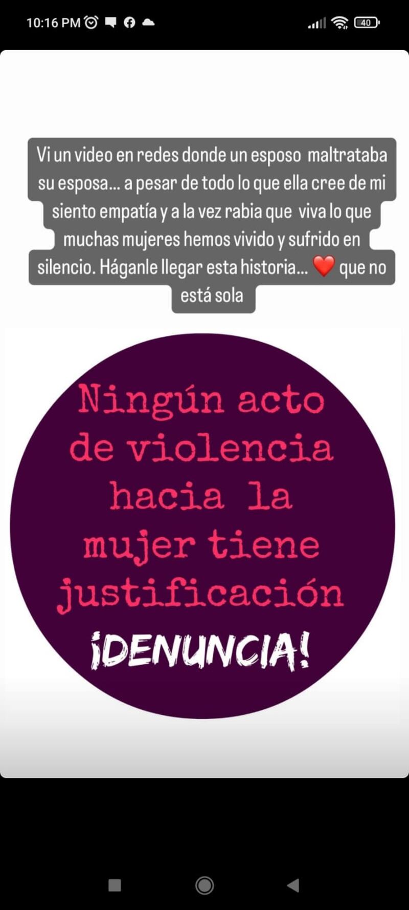Captura de historia de Instagram de Carolina Jaume
