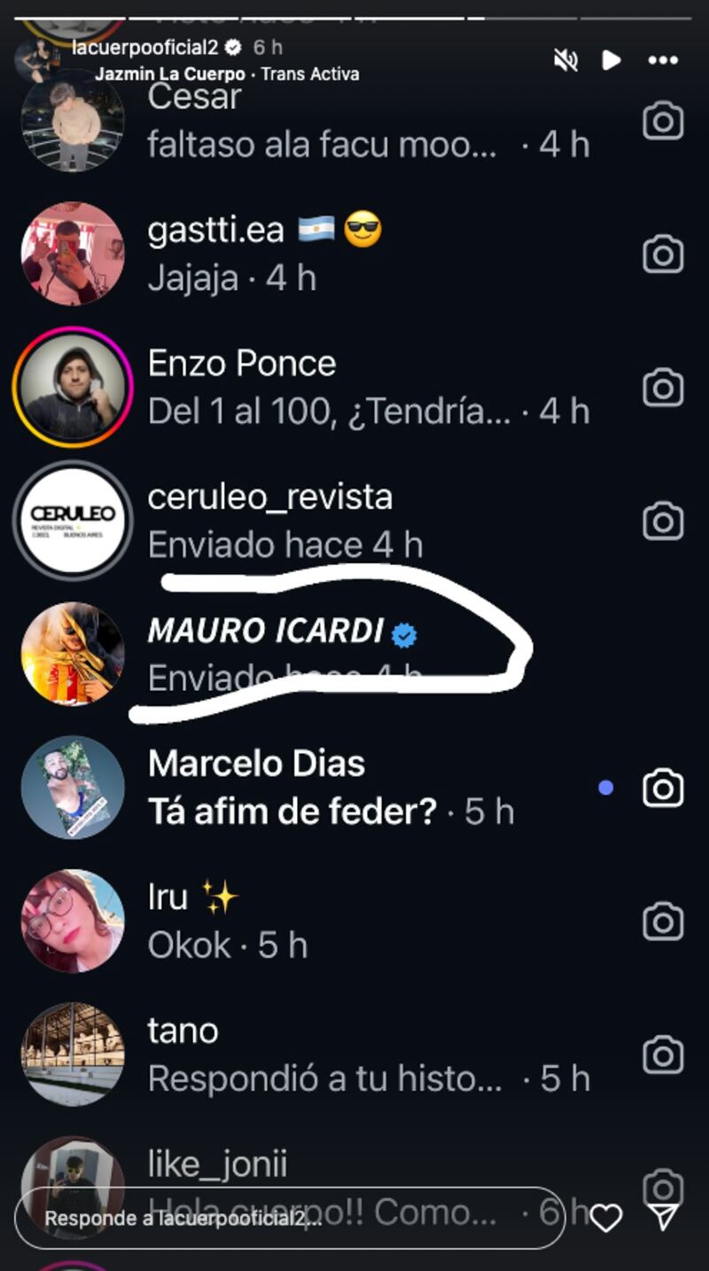 Supuestos mensajes de Mauro Icardi.