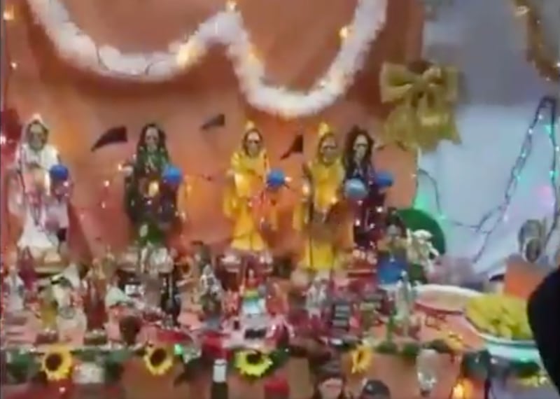 Altar de culto a la “santa muerte” en operativo de control militar en Quevedo