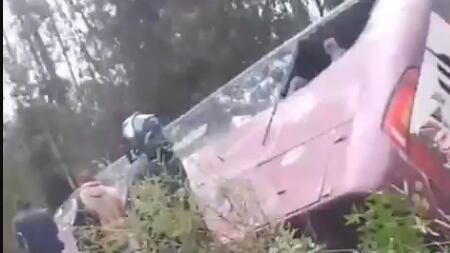 Su se volcó en la curva de Santa Rosa