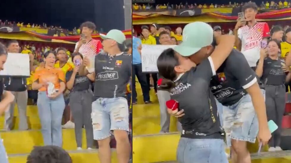 ¡Amor en el Monumental! Joven sorprende a su novio con propuesta de matrimonio