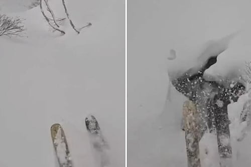 Estaba esquiando, cayó a un hoyo muy profundo y todo quedó grabado por su GoPro